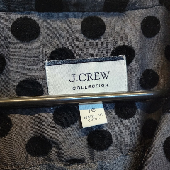 J CREW COLLECTION Parke Blazer in Black Velvet Polka Dot Sheer Suit Jacket 16 - Picture 3 of 6